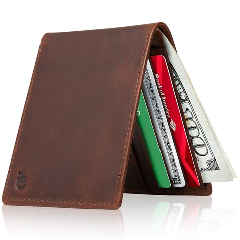 Leather Bifold Wallet with RFID Protection 